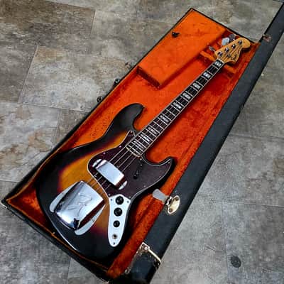 1969 Fender Jazz Bass - Refin Sunburst - w/OHSC image 2