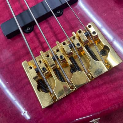 Hohner JJ Bass w/ Preamp Squier neck and Upgraded Bridge - Red Flame image 7