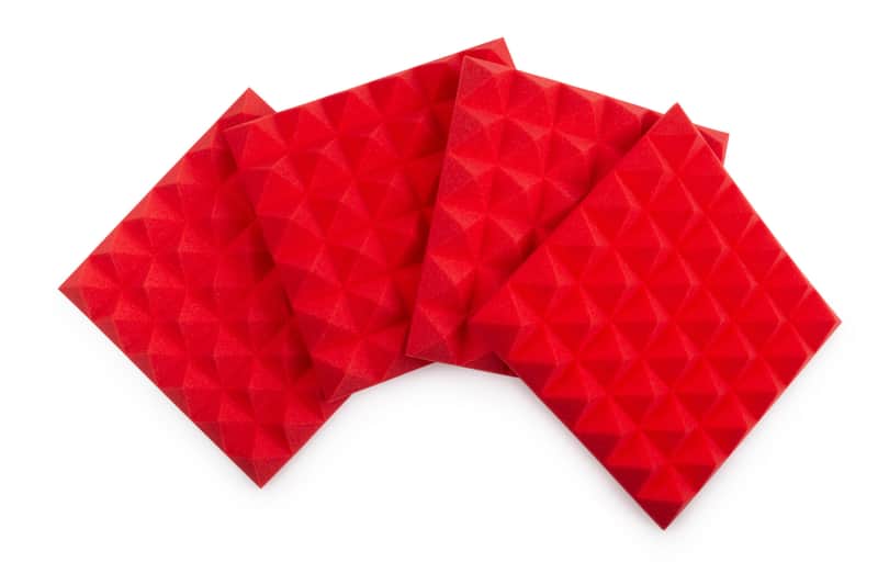 Gator 4 Pack of  Red 12x12in Acoustic Pyramid Panel image 1