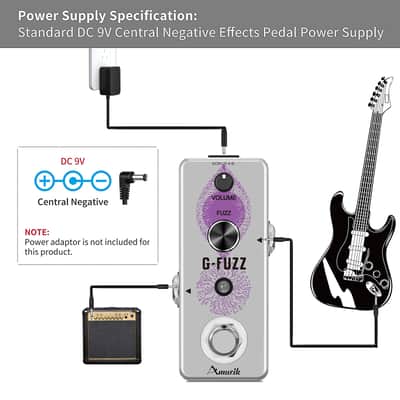 Amuzik G-Fuzz Effect Pedal Analog Vintage Germanium Fuzz Effect Pedal 4 Guitar / Bass True Bypass image 8