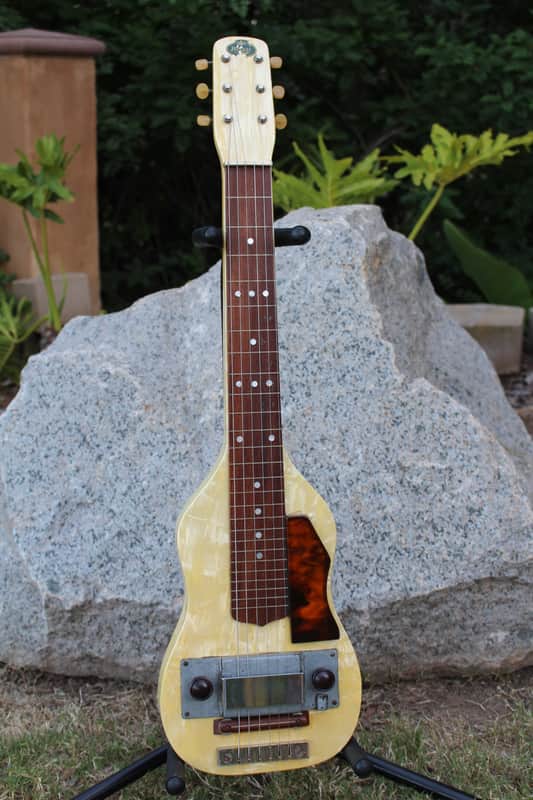 Beautiful Vintage 1940s Regal Lap Steel Electric Guitar Faux Pearl