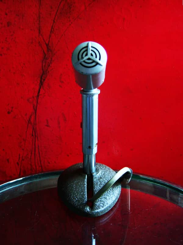 Vintage 1960's Altec 660A dynamic microphone "Salt Shaker" w period stand & cable Hi Z 632C 633A image 1