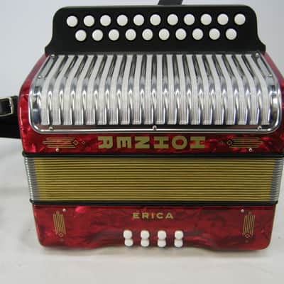 Hohner 3000AD Erica Two-Row Accordion 2010s - Red Pearl image 1