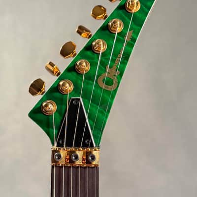 Charvel USA Custom Dinky EMG HSS FR Transparent Green 2004 w/ Hard Case - Quilted Maple image 4