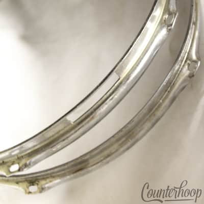 Pearl Snare Drum Shell+Tama Aichi Throw-Off 3Ply Lauan Silver Sparkle Vintage60s image 10