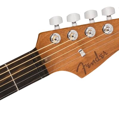 Fender American Acoustasonic Jazzmaster Acoustic Electric Guitar. All-Mahogany, Ebony Fingerboard, Bourbon Burst image 14