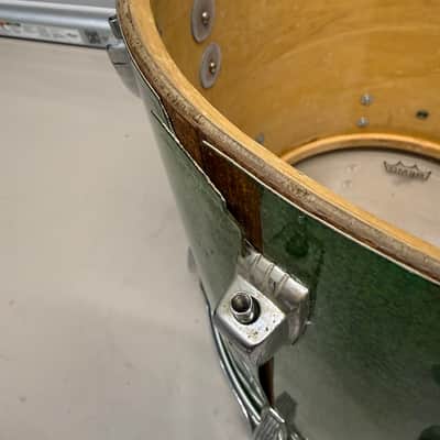 Vintage Ludwig 3-ply 13, 16, 24 - ORIGINAL Green Sparkle drum set image 17