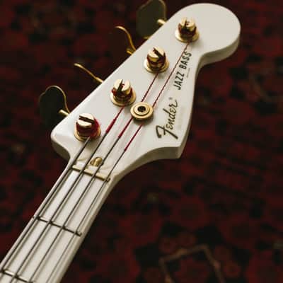 🇯🇵 1989 Fender Order Made JB75-900 Jazz Bass, Fully Painted White, Matching Headstock, Gold Hardware, FujiGen image 9