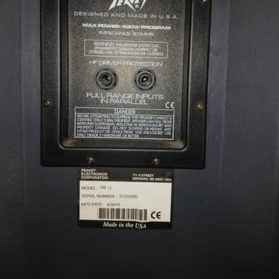 Set of 2 Peavey PR12 Passive Speaker 2010s - Black image 2
