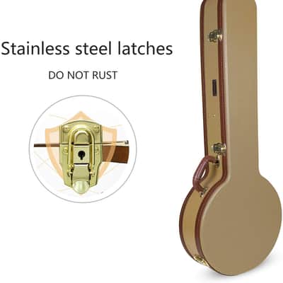 Crossrock  5 String Resonator Banjo Deluxe Wood Hard Case  In Vinyl Tweed  CRW620BJTW image 1