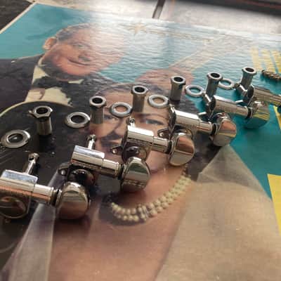 1980s Grover 205C6 Mini Rotomatic Chrome 6-Inline Tuners (w/Bushings, Washers & Screws) image 1