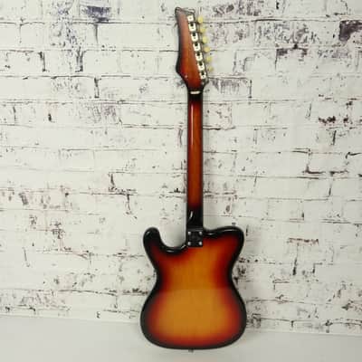 Vintage 1960s Decca Telecaster Style Tobacco Sunburst Electric Guitar image 5