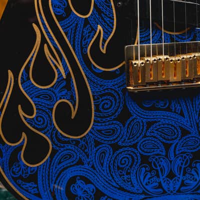 2022 Fender James Burton Telecaster Electric Guitar, Blue Paisley Flames w/OHSC - Used image 5