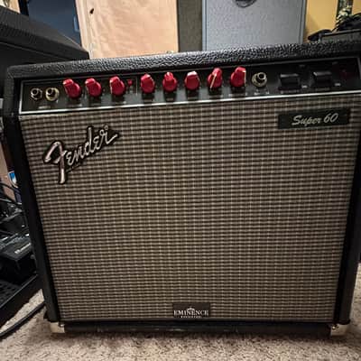 Fender Super 60 2-Channel 60-Watt 1x12" Guitar Combo 1988 - 1992 - Black image 1