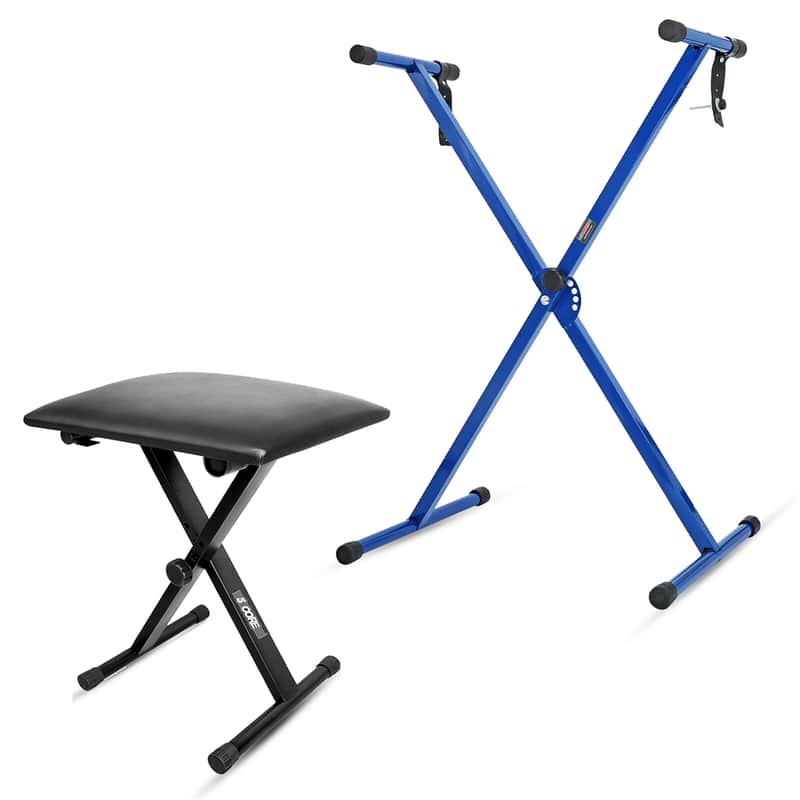 5 Core Keyboard Stand Piano Bench Combo Adjustable Key Board Stands 2" Padded Musician Chair Set image 1