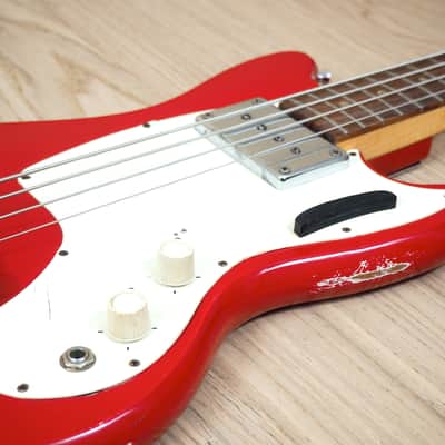 1966 Kalamazoo Bass KB-1 Vintage Short Scale Bass Guitar Cardinal Red EB-0 w/ohc image 6