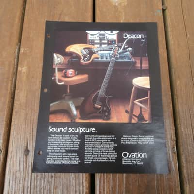 Vintage Circa 1980 Ovation Deacon Guitar Promotional Flyer! Rare, Original Case Candy, Paperwork! image 1