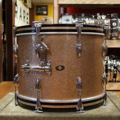 1966 Slingerland Modern Jazz Outfit in Sparkling Champagne Pearl 14x20 8x12 14x14 image 3