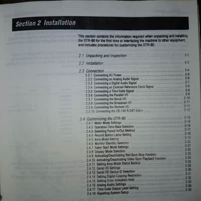 3rd Edition Operation Manual for Otari DTR-90 R-DAT Recorder 1993 image 7