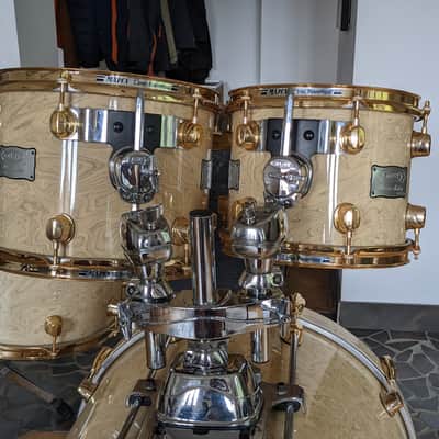 Rare Mapex Orion 22/10/12/14/16 Drumset gold hardware image 2