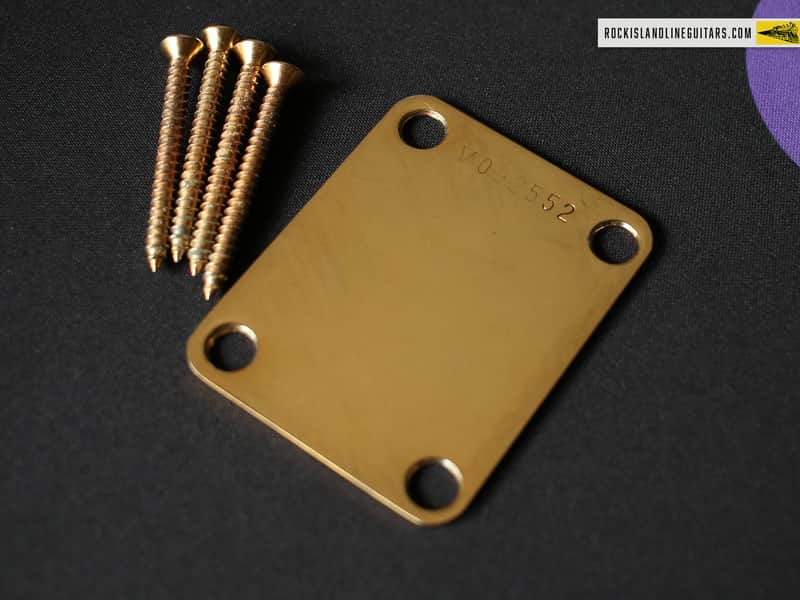 Fender American Vintage Gold Neck Plate w/Screws 1990's image 1