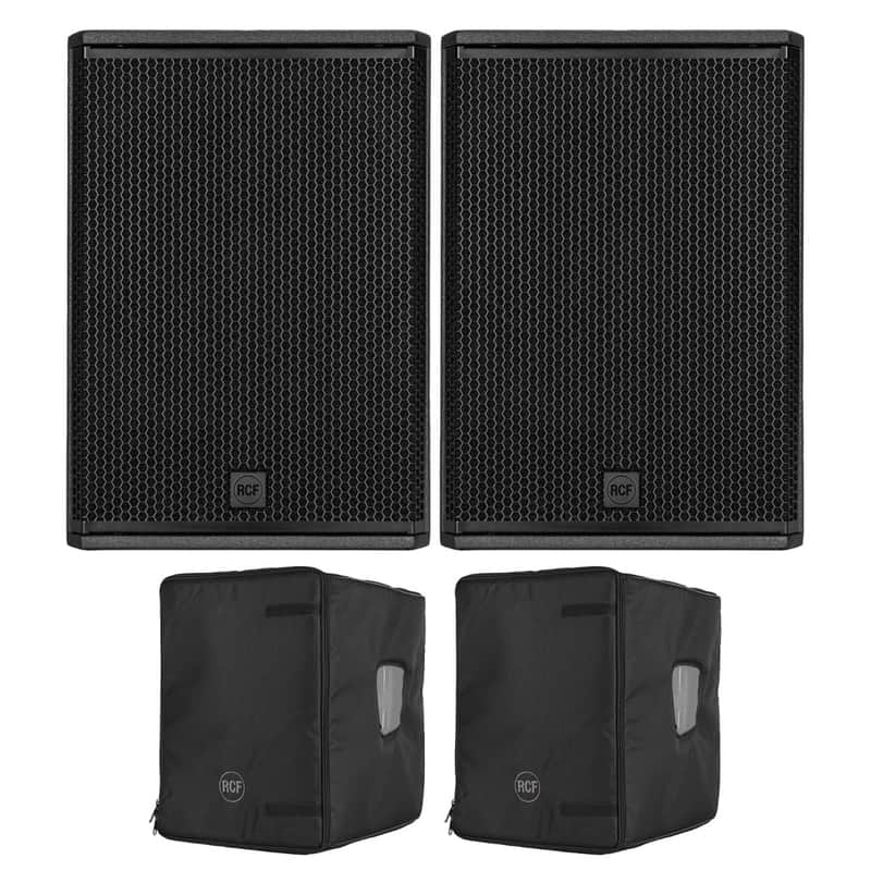 RCF SUB 705-AS MK3 15" Active Powered Subwoofers Subs Pair w Covers Package image 1