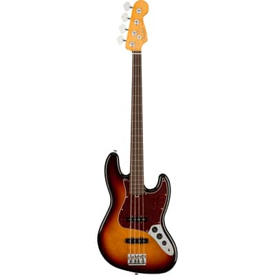 Fender American Professional II Jazz Bass Fretless Bass Guitar, 3-Tone Sunburst image 2