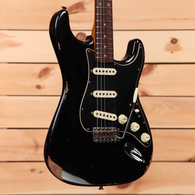 Fender Custom Shop Limited Roasted 1960 Dual Mag Stratocaster - Aged Black-CZ567439 image 1