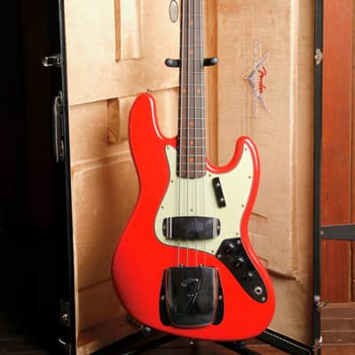 Fender Custom Shop LTD '64 Jazz Bass Journeyman Aged Fiesta Red Pre-Owned image 2