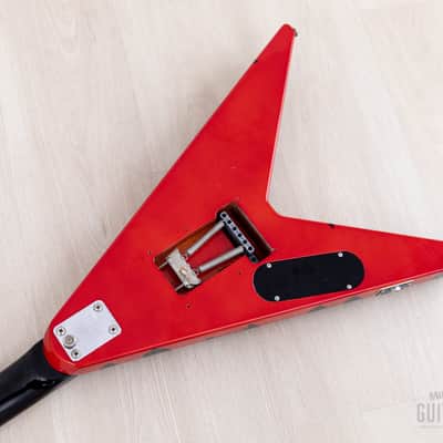 1980s Aria Pro II XX Deluxe Flying V Partscaster Orange With Black Zebra, Japan Matsumoku image 14