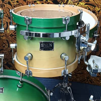 Spaun USA Custom Maple Shell Pack in Green Fade – 20″,10″,12″,15″ & 13″SN image 6