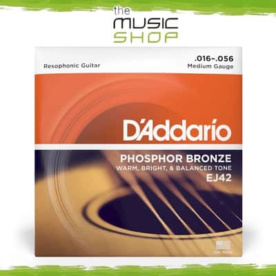 D'Addario EJ42 16-56 Resophonic Medium Phosphor Bronze Guitar Strings image 1