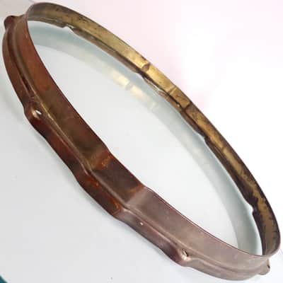 Leedy 14"Black Elite Knobby Gold Indianapolis Snare Drum Resonant Rim/Hoop Brass image 5