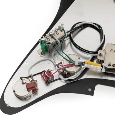 Pro-SE ST-HH-OMHA Pre-wired Pickguard with Alnico 5 Humbuckers Mini Toggle Switch for Strat Style Electric Guitar, 3Ply Black image 5