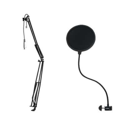 On-Stage MBS5000 Desk-Mounted Broadcast Microphone Boom Arm and Microphone Pop Filter image 1