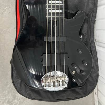 Lakland 55-02 custom black 5 string bass guitar great shape. image 4