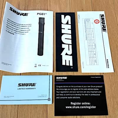 Shure  PG81 Cardiod Condenser Instrument Microphone w/ Factory Box, Vinyl Carry Bag & Mic Clip, Excellent Condition image 5