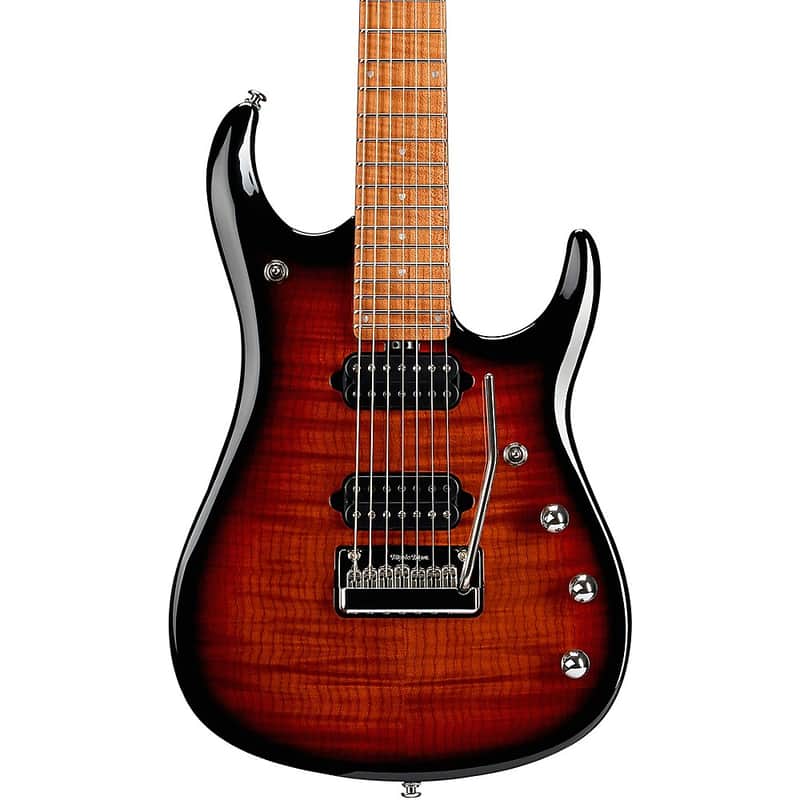 Ernie Ball Music Man JP15 7 7-String Flamed Maple Top Electric Guitar Regular Tiger Eye image 1