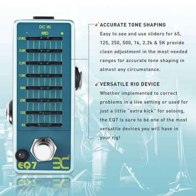 EX 7 Band EQ Equalizer Mini Guitar Pedal image 2
