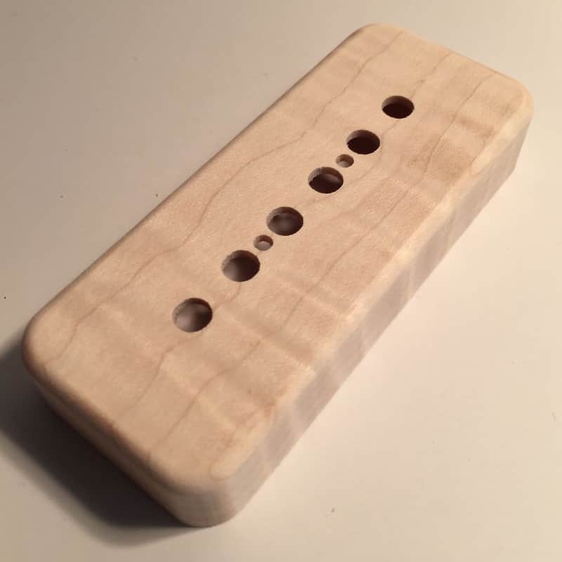 Guilford Flame Maple P-90 Pickup Covers for Gibson/Lollar pickups - Single Cover  Natural Wood image 1
