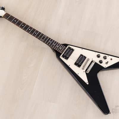 1990 Greco FV-650 Flying V Vintage Guitar Black, Japan Fujigen image 11