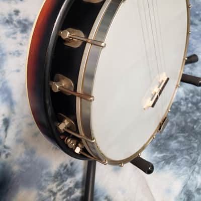 Vintage 1964 Silvertone H-802L 5 String Banjo New Strings Pro Setup Original Soft Shell Case image 3