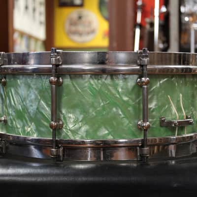 1926 Liberty 5x14 Snare Drum in Sea Green Pearl image 3