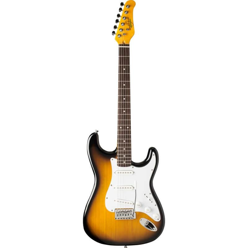 Oscar Schmidt OS-30 Double Cutaway 3/4 Size Electric Guitar, Tobacco Sunburst image 1