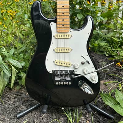 1984 Fender Stratocaster E Serial with S1 Tremolo and L Serial Flame Maple Neck - Black image 1