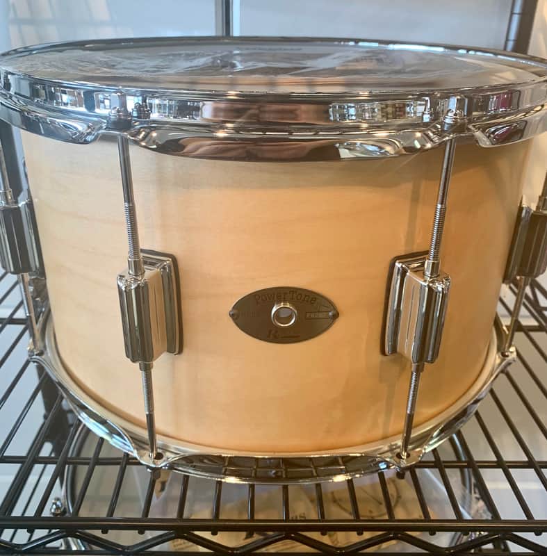 Rogers Powertone Reissue 8x14" Wood Shell Snare Drum 2021 Satin Natural image 1