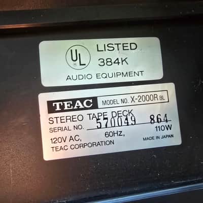 TEAC X-2000R Pro Serviced 1/4" 2-Track Open Reel Tape Recorder, Low Hours! image 13