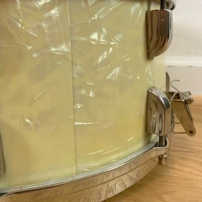 Leedy Broadway Standard Snare Drum 1940s White Marine Pearl Super Clean image 7