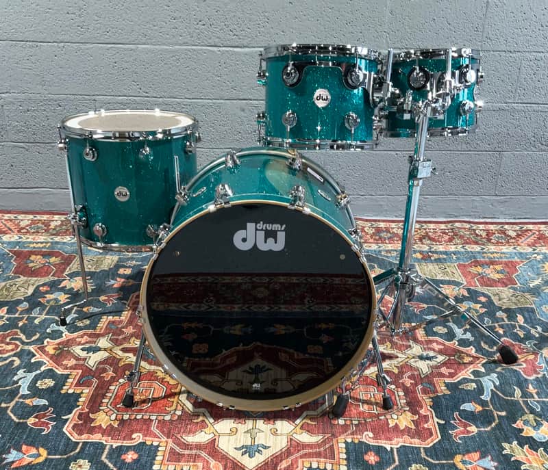 DW Collector's Series 4-Piece Shell Pack 10", 12", 16" 22" Drum Kit, Teal Glass image 1