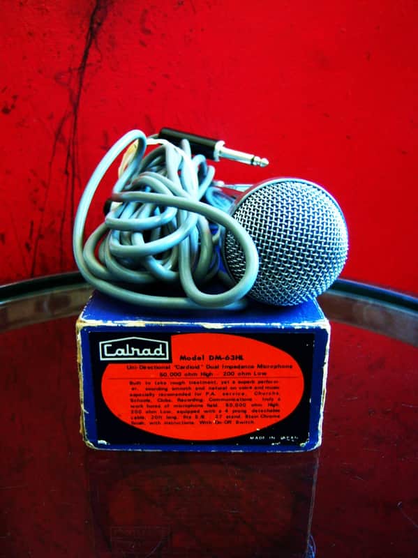 Vintage 1960's Calrad DM63 dynamic omni-directional microphone Dual Z / Hi Z harp mic w accessories Olson Lafayette image 1